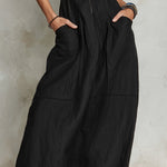 Vintage Tencel Denim Maxi Dress With Front Zipper