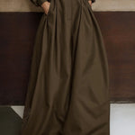 Loose Wide Leg Elasticity No Belt Pockets Solid Color Casual Pants Bottoms Trousers