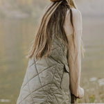 Grass Green Thermal Quilted Pockets Vest Coat