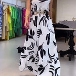 Round Neck Printed Sleeveless Maxi Dress