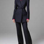 High Waisted Solid Color Suit Pants