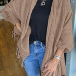 Casual Fringed Trim Irregular Cardigan Collar Outerwear(9 Colors)