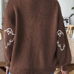 Stylish Loose Casual Cartoon Jacquard Jacket