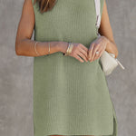 Casual Solid Slit O Neck A Line Dresses