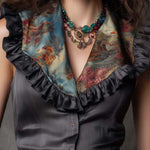 Boho-Vintage Elegant Ruffled Collar Sleeveless Top