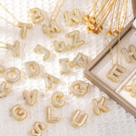 Pavé Bubble Letter Monogram Necklace