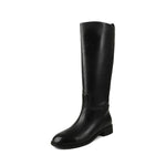 Simple leather knee-high boots