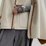 Long Sleeves Loose Buckle High Neck Outerwear