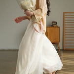 Casual Solid Color Chiffon Column Wide Leg Pants&Skirt