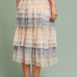 Gradient contrast gauze skirt