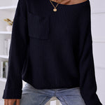 Pocket Oversized Knitted Pullover Sweater