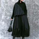 Stylish Black Solid Color High Waisted Wide Leg Pants