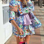 Graffiti Print Cotton Shorts Set