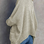 Button Front Pocketed Loose Fit Knitted Cardigan