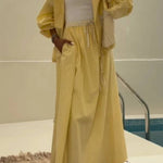 Yellow striped casual set