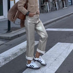 Loose casual crew neck cardigan sweater
