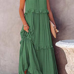 Irregular cake skirt sleeveless long mop skirt