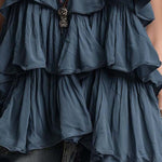 Boho-Vintage Elegant Tiered Ruffle Cotton-Linen Top