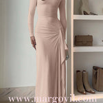 Long Sleeves Draped Slit Maxi Party Dress (7 Colors Available!)
