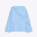 Meliora Striped Multi Position Scarf Long Sleeve H-line Shirt