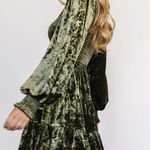 Casual Daily Ruffle Velvet O Neck A Line Dresses(4 Colors)