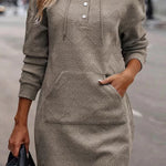 Hot selling casual fashion women's plaid mid-length hooded sweatshirt
