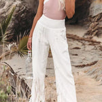 Fresh Air Linen Blend Pocketed Smocked Pants