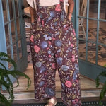 Women's Loose Floral Print Cotton Jumpsuit