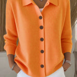 Women's Lapel Button Knitted Cardigan Sweater