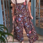 Women's Loose Floral Print Cotton Jumpsuit