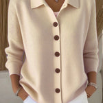 Women's Lapel Button Knitted Cardigan Sweater