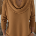 Women's Soft and Elegant Solid Color Ruffled Collar Sweater Top