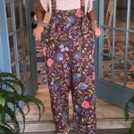 Women's Loose Floral Print Cotton Jumpsuit