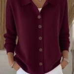 Women's Lapel Button Knitted Cardigan Sweater