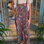 Women's Loose Floral Print Cotton Jumpsuit