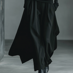 Women's Black Knit Off-Shoulder Fitted Top And Woven Fabric Skirt Set