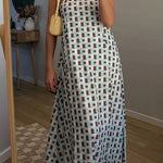 Margovil Strapless Color Block Loose Fit Maxi Dress