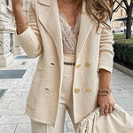 Margovil Double Breasted Textured Cardigan with Pockets