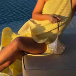 Margovil Sleeveless Irregular Ruffle Hem Midi Dress
