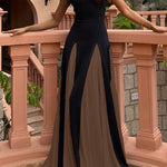 Margovil Spaghetti Strap Color Block Swing Maxi Party Dress(7 Colors Available!)