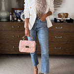 Margovil Lapel Double Breasted Open Front Blazer Jacket