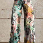 Margovil High Waist Unique Print Wide Leg Pants