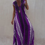 Beach Dates Ethnic Print A-line Maxi Dress