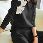 Long Sleeves Loose Asymmetric Floral Printed Split-Joint Lapel Cardigan Tops