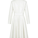 Long Sleeves Skinny Soft Zipper Lapel Midi Dresses