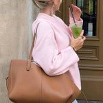 Pink Sweet Round Neck Pullover