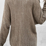 Solid Color Casual Long Sleeve Lapel Sweater
