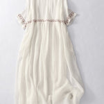 Cotton And Linen Embroidered Loose Dress