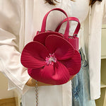 Flower Shape Pleated Split-Joint Bags Crossbody Bags Handbags Tote Bags