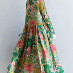 National Style Flower Printed Long Dress